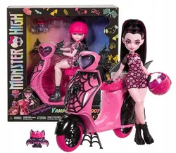 ЛЯЛЬКА MONSTER HIGH Дракулаура, вампір-скутер, лялька + набір аксесуарів JDR61
