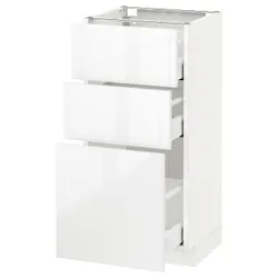 IKEA METOD / MAXIMERA (690.521.24) тумба стояча з 3 ящиками, білий / Ringhult білий
