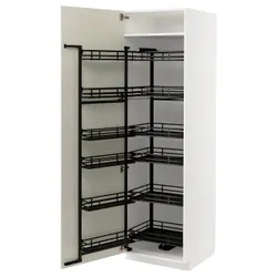 IKEA METOD(194.719.53) висока шафа з висувною коморою, білий/Bodbyn крем