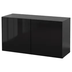 IKEA BESTÅ(690.477.69) сайт, чорно-коричневий / Glassvik black / скло тоноване