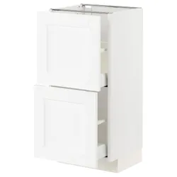 IKEA METOD / MAXIMERA(394.734.37) нижня шафа з 2 ящиками, Enköping білий / ефект білого дерева