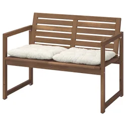 IKEA NÄMMARÖ(095.752.20) Лавка з спинкою та подушками, світло -коричневий/куддарна світло -сірий -рог