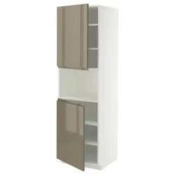 IKEA METOD(195.766.05) Sza st stop 2drz/напів, білий/Voxtorp Gloss Dark -brown
