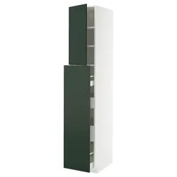 IKEA METOD / MAXIMERA(595.567.66) висока шафа з 4 ящиками/1 дверцятами/2 полицями, білий/Хавсторп темно-зелений