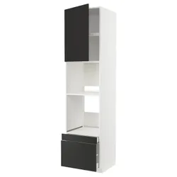 IKEA METOD / MAXIMERA(994.978.26) висока духова шафа/для духовки з дверцятами/2 ящики, білий/Nickebo матовий антрацит