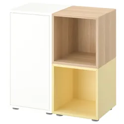 IKEA EKET(895.493.88) комбінація шаф з ніжками, білий/морений дуб, імітація блідо-жовтого кольору