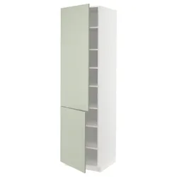 IKEA METOD(494.872.07) висока шафа з полицями/2 двері, білий/Stensund світло-зелений