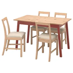 IKEA PINNTORP / PINNTORP(694.844.63) стіл і 4 стільці, light brown stain red stain/Katorp light brown stain