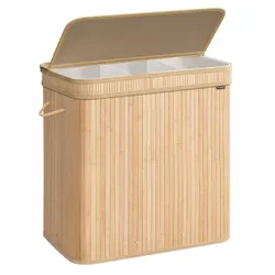Бамбуковий пральний кошик із кришкою 150 л