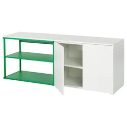 IKEA PLATSA(995.939.17) Відкрита комбінація ракетки з 2 дверями, Білі фонни/зелені