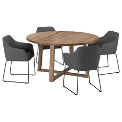 IKEA MÖRBYLÅNGA / TOSSBERG(695.693.15) Стіл та 4 стільці, Okl Oak Brown Wather/Gunnared темно -сірий чорний