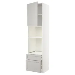 IKEA METOD / MAXIMERA(994.607.57) в сз д пиріг / мікр з дрз / 2 сзу, білий/Lerhyttan світло-сірий