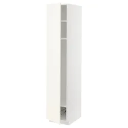 IKEA METOD(195.073.15) висока шафа, полиці/дротяний кошик, білий/Vallstena білий