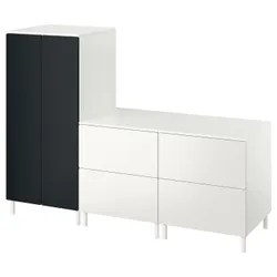 IKEA SMÅSTAD / PLATSA (194.850.35) гардероб, біла поверхня дошки / з 2 комодами