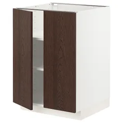 IKEA METOD(994.597.30) stj шафа / полиці / 2 двер, білий / Сінарп коричневий