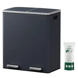 Антрацит сміття кошик 2 камери x 30l