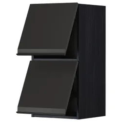 IKEA METOD(094.955.77) Горизонтальна шафа з 2 дверцятами, сенсорне відкривання, чорний/Upplöv матовий антрацит