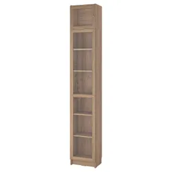 IKEA BILLY / OXBERG(194.833.62) полиця зі скляними дверцятами/подовжувач, імітація дуб