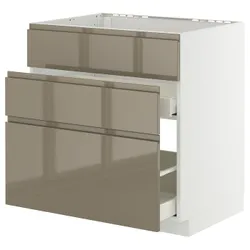 IKEA METOD / MAXIMERA(395.770.53) SZ ZL+3FR/2SZU, білий/Voxtorp Gloss Dark -brown