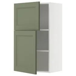 IKEA METOD(695.177.17) настінна шафа з полками/2 двері, Biały/axstad gria -green