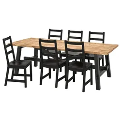 IKEA SKOGSTA / NORDVIKEN(694.826.90) стіл та 6 стільців, акація/чорний