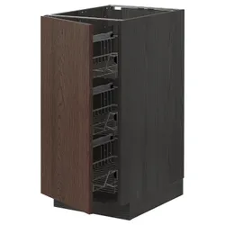 IKEA METOD(894.619.55) стелаж з дротяним кошиком, чорний / Sinarp коричневий