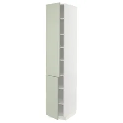 IKEA METOD(194.867.18) висока шафа з полицями/2 двері, білий/Stensund світло-зелений