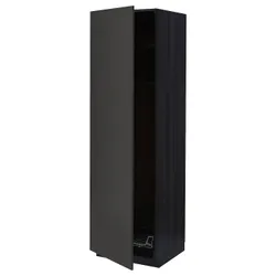 IKEA METOD(394.991.16) висока шафа, полиці/дротяний кошик, чорний/Nickebo матовий антрацит
