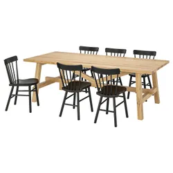 IKEA MÖCKELBY / NORRARYD(591.614.92) стіл і 6 стільців, дуб / чорний