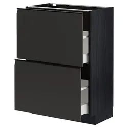 IKEA METOD / MAXIMERA(294.953.12) шафа для підлоги з 2 ящиками, чорний/Upplöv матовий антрацит