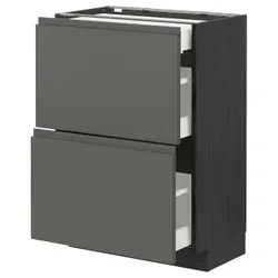 IKEA METOD / MAXIMERA(793.110.75) 2-дверний / 3-місний, чорний / Voxtorp темно-сірий