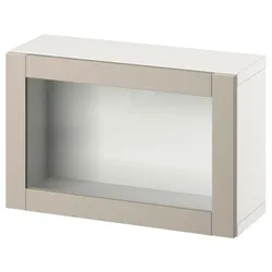 IKEA BESTÅ(294.293.41) комбінування навісних шаф, білий / Сіндвік світло-сірий / бежевий