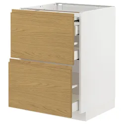 IKEA METOD / MAXIMERA(895.380.78) шафа з висувною стільницею/3 ящики, білий/імітація Воксторпа дуб
