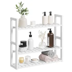 Бамбукова полиця з 3 полицями білі