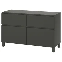 IKEA BESTÅ(995.561.75) комбінація полиць з дверцятами/скринькою, темно-сірий/Västerviken/Stubbarp темно-сірий