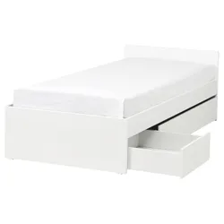 IKEA VIHALS(595.819.83) рамка ліжка з 2 контейнерами, білий/luröy