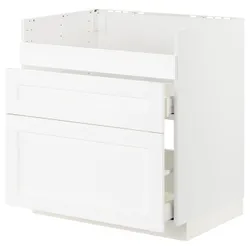 IKEA METOD / MAXIMERA(294.734.33) тумба під раковину HAVSEN / 3fr / 2ch, Enköping білий / ефект білого дерева