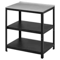 IKEA GRILLSKÄR Книжкова шафа Kitchen Island, чорний / зовні з нержавіючої сталі (504.714.46)