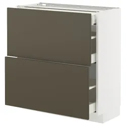 IKEA METOD / MAXIMERA(595.588.88) Шафа з 2 фасадами/3 ящиками, білий/Хавсторп коричнево-бежевий