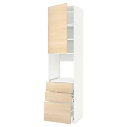 IKEA METOD / MAXIMERA(794.626.15) висота шафи n b / drz / 3 szu, білий / Askersund світлий попелястий малюнок