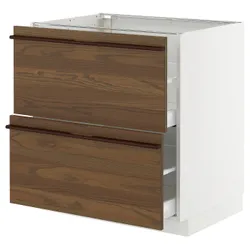 IKEA METOD / MAXIMERA(895.745.23) STJ 2FR/2W, Білий/Stensta темно -коричневий шпон