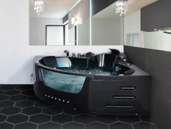 Кутова ванна Whirlpool Martinica 1550 x 1550 мм Чорна Ванна зі світлодіодним підсвічуванням Чорна кутова ванна