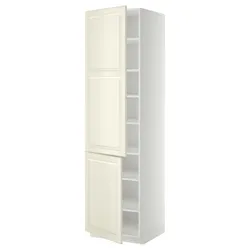 IKEA METOD(294.596.39) висока шафа з полицями / 2 двер, білий/Bodbyn крем