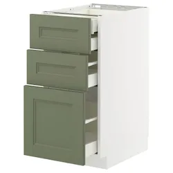 IKEA METOD / MAXIMERA(095.174.85) Stj 3fr/2n/wed/w, Biały/axstad gria -green