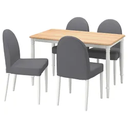 IKEA DANDERYD / DANDERYD(894.839.43) стіл і 4 стільці, шпон білого дуба / Vissle сірий