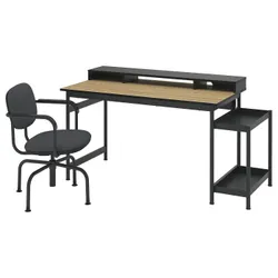 IKEA MULLSJÖ(496.031.41) стіл і стілець, Okl Oak/темно -сірий