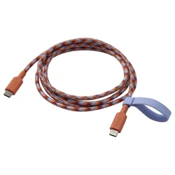 IKEA LILLHULT(006.189.74) USB-C на USB-C, помаранчевий/бузок