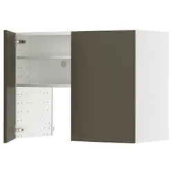 IKEA METOD(295.584.27) шафа з витяжкою та полицею/дверями, білий/Хавсторп коричнево-бежевий