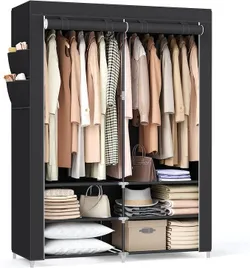 Тканина SONGMICS RYG008B02, 45 x 127 x 176 см, 2 підвісних відділення з полицями, 4 бічні кишені, багато місця для спальні,