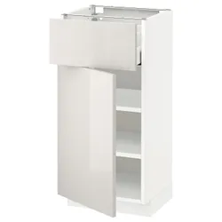 IKEA METOD / MAXIMERA(494.578.80) шафа stj szu / двер, білий / Ringhult світло-сірий